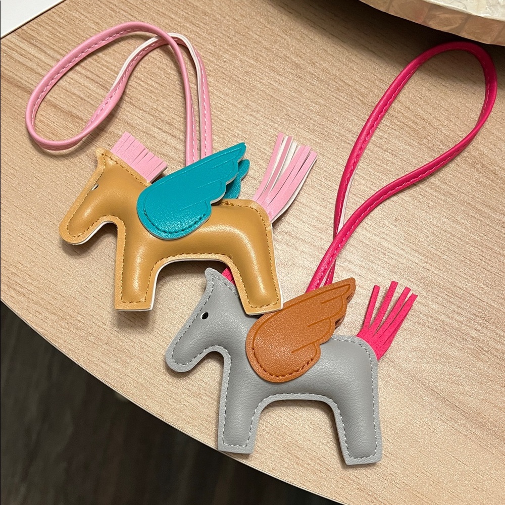 Colorful Horse-Shaped Bag Charms Set of 2